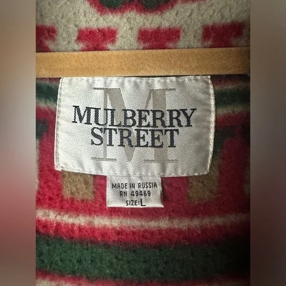 Vintage Mulberry Street Full Zip Aztec Print Fleece Jacket Women’s Large - Picture 6 of 15